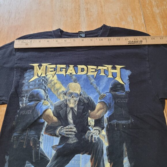 Small Vintage Megadeath Peace Sells Rattlehead M&O Gold Graphic Concert T Shirt - Picture 2 of 6